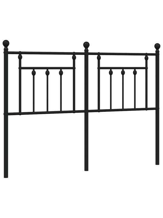 Kovové čelo postele černé 135 cm