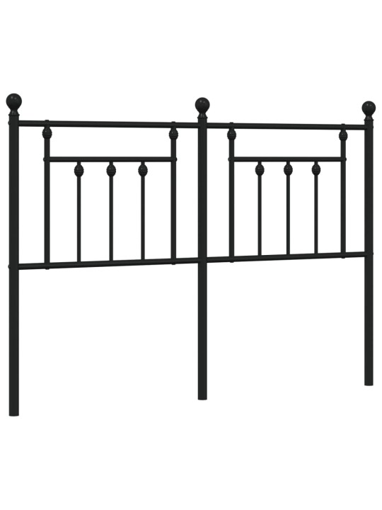 Kovové čelo postele černé 150 cm