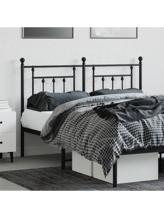 Kovové čelo postele černé 150 cm