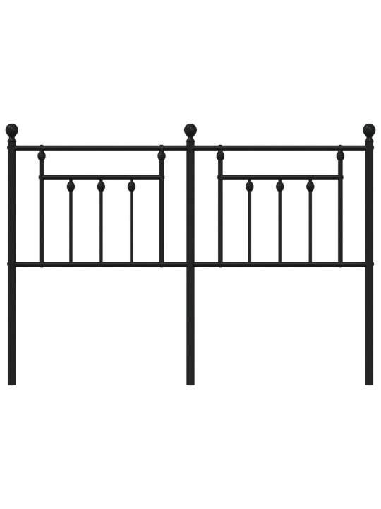 Kovové čelo postele černé 150 cm
