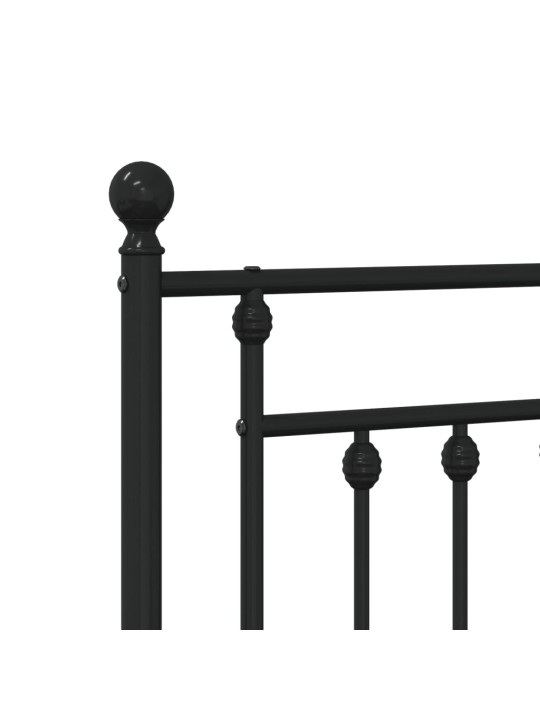 Kovové čelo postele černé 150 cm