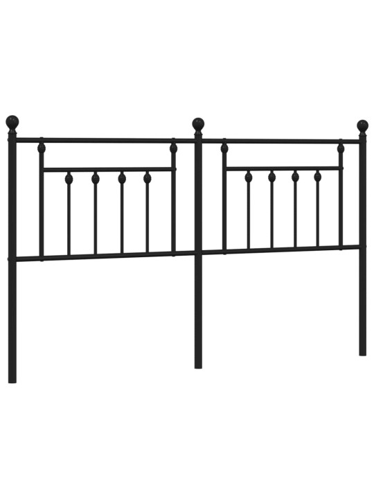 Kovové čelo postele černé 160 cm