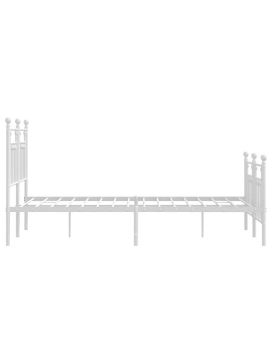 Kovový rám postele s hlavovým a nožním čelem bílý 120 x 200 cm