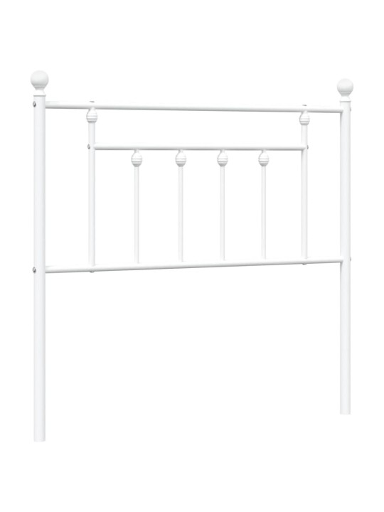 Kovové čelo postele bílé 90 cm