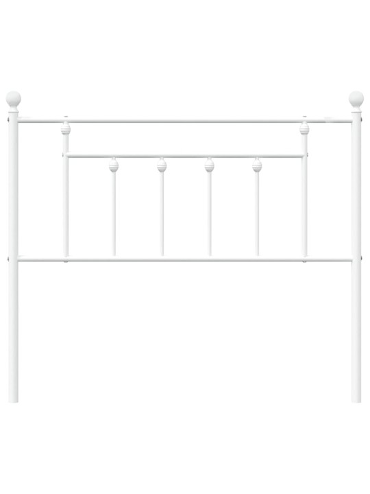 Kovové čelo postele bílé 107 cm