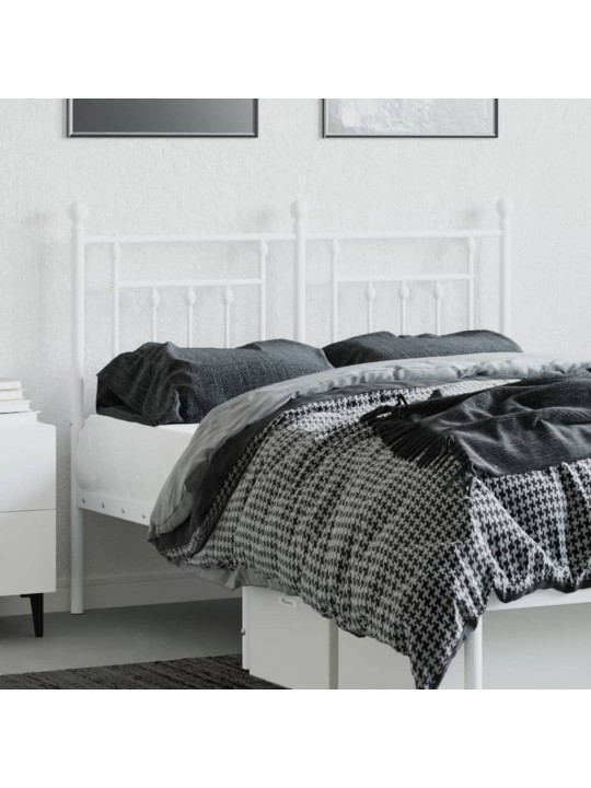 Kovové čelo postele bílé 120 cm