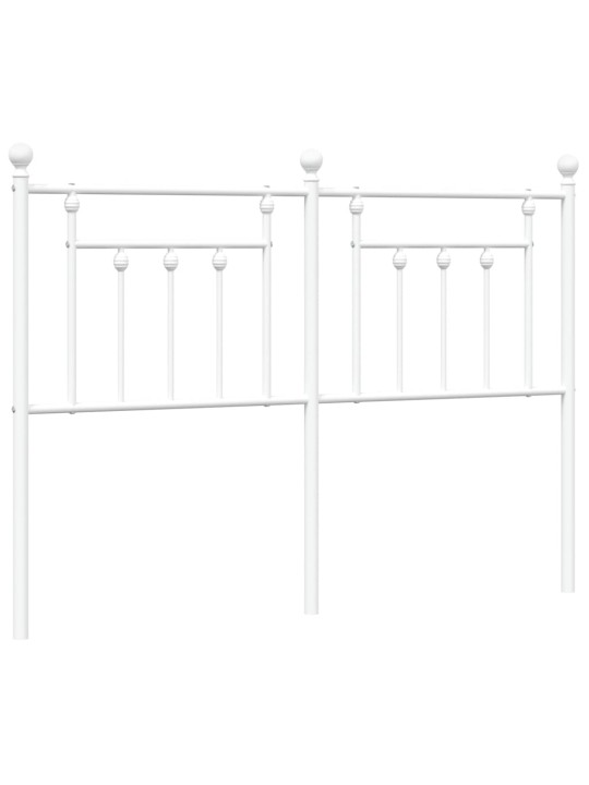 Kovové čelo postele bílé 140 cm
