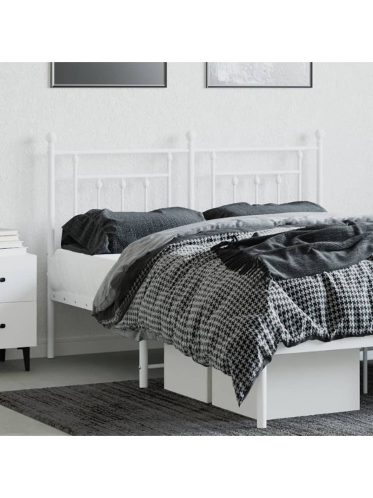 Kovové čelo postele bílé 140 cm