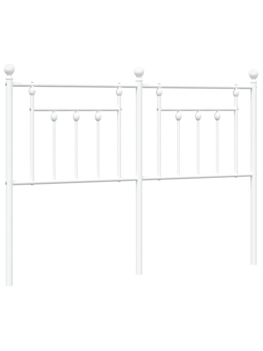 Kovové čelo postele bílé 150 cm