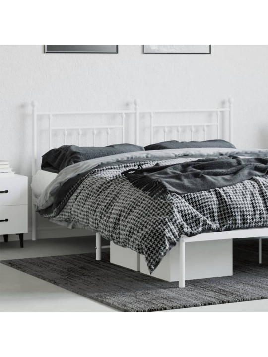 Kovové čelo postele bílé 160 cm
