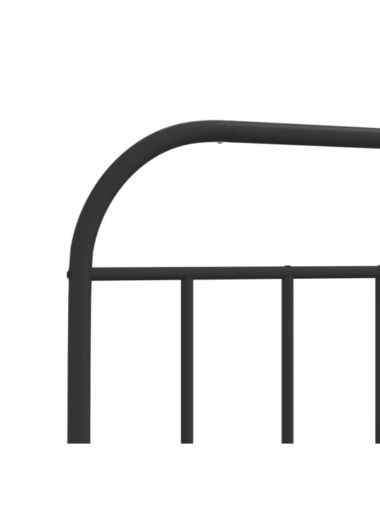 Kovový rám postele s hlavovým a nožním čelem černý 80 x 200 cm