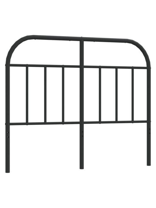 Kovové čelo postele černé 120 cm
