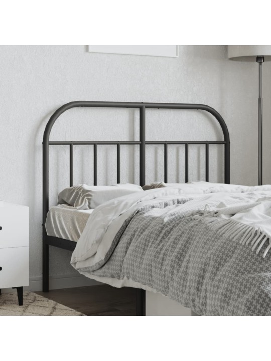 Kovové čelo postele černé 120 cm