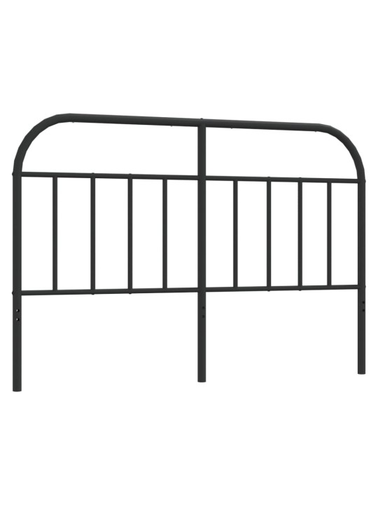Kovové čelo postele černé 140 cm