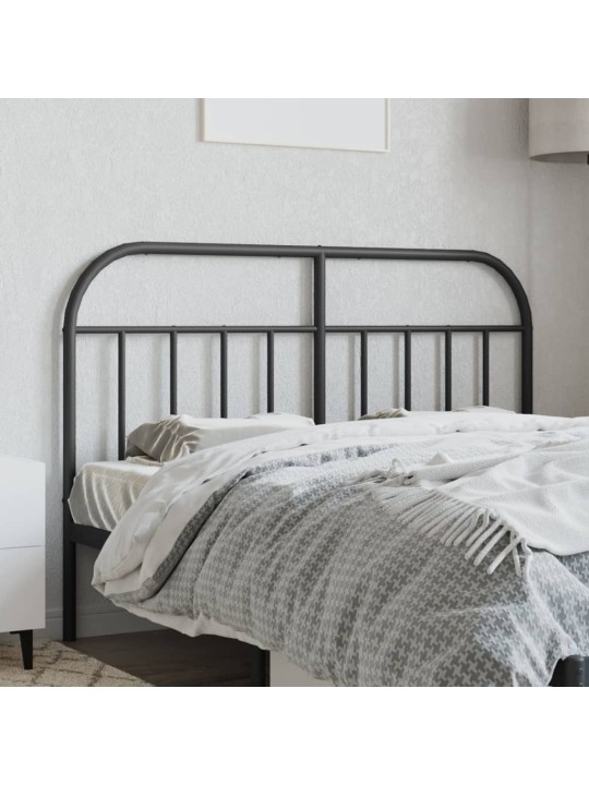 Kovové čelo postele černé 140 cm