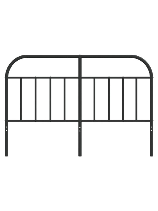 Kovové čelo postele černé 140 cm