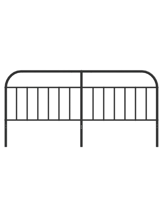 Kovové čelo postele černé 200 cm