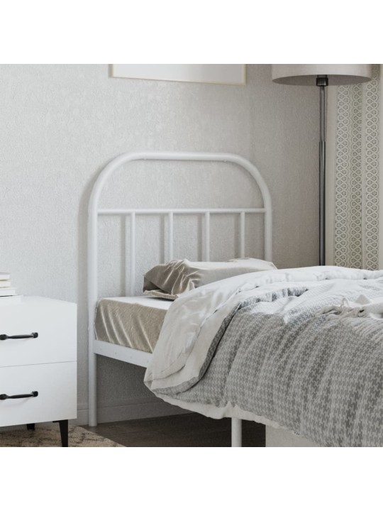 Kovové čelo postele bílé 75 cm