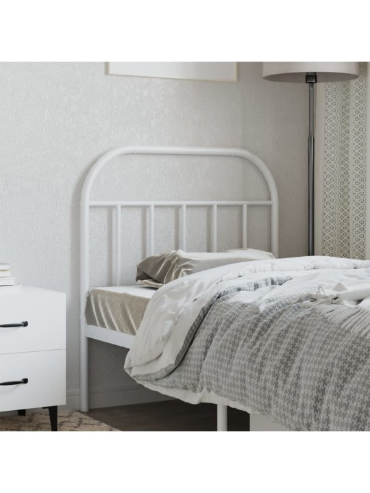 Kovové čelo postele bílé 80 cm