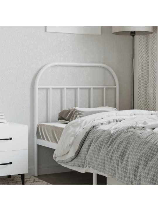 Kovové čelo postele bílé 90 cm