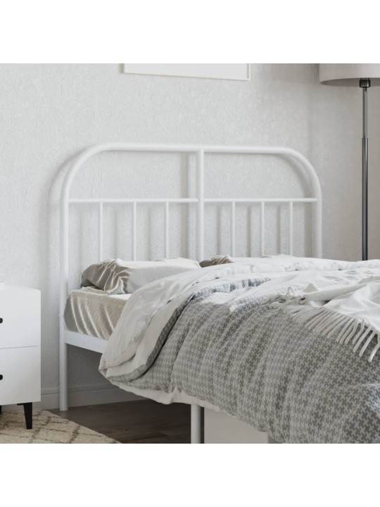Kovové čelo postele bílé 120 cm