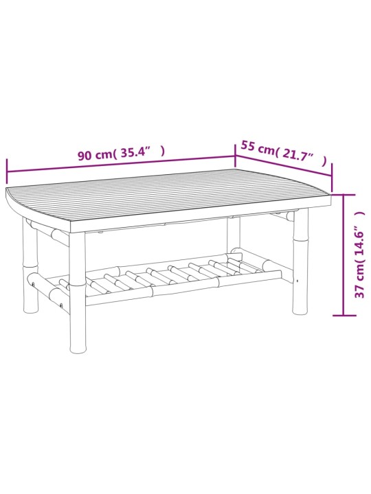 Zahradní konferenční stolek 90 x 55 x 37 cm bambus