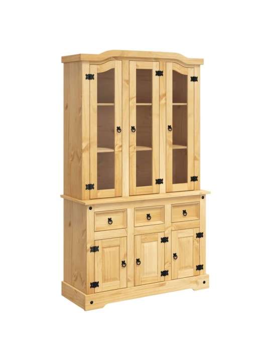 Kredenc Corona hnědý 112 x 43 x 196 cm masivní mexická borovice
