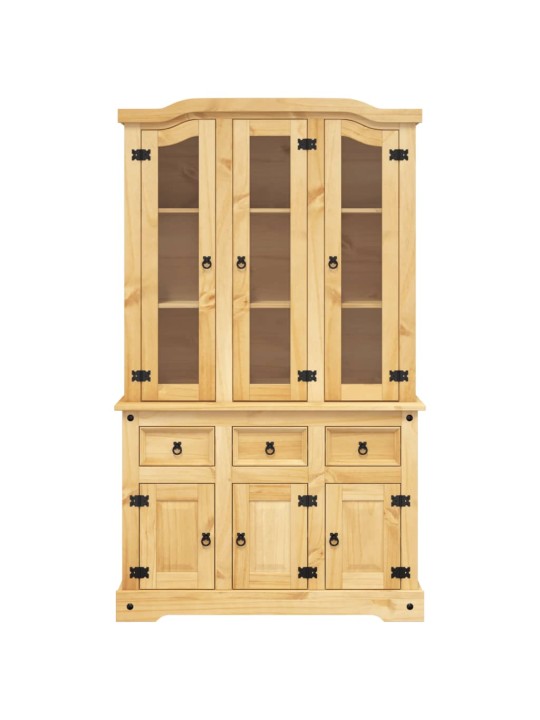 Kredenc Corona hnědý 112 x 43 x 196 cm masivní mexická borovice