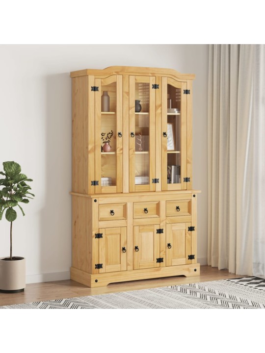 Kredenc Corona hnědý 112 x 43 x 196 cm masivní mexická borovice