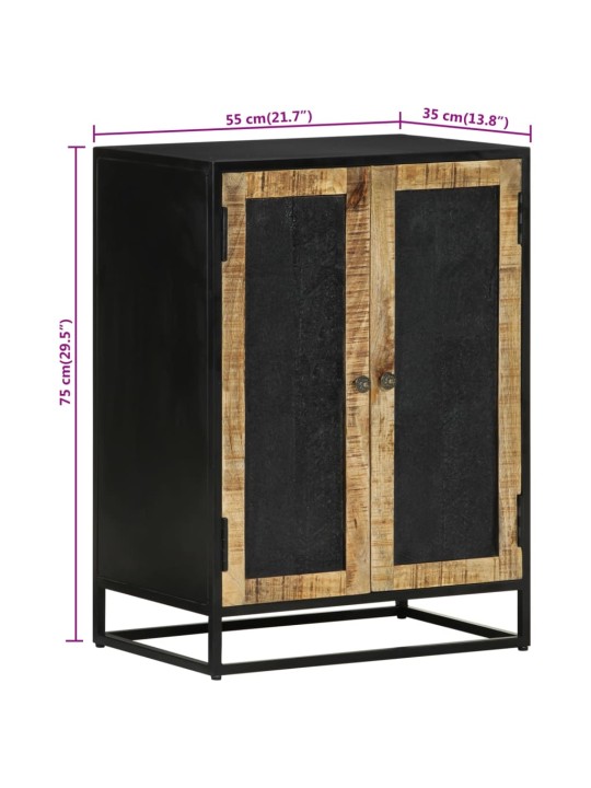 Příborník se 2 dvířky 55x35x75 cm masivní mangovník a železo