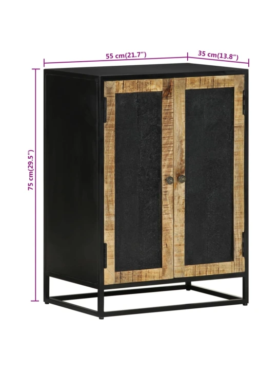 Příborník se 2 dvířky 55x35x75 cm masivní mangovník a železo
