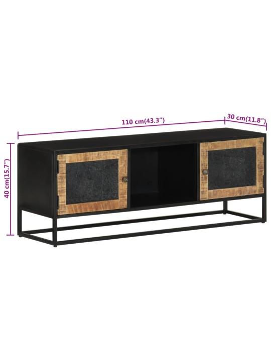Tv skříňka 110 x 30 x 40 cm masivní mangovníkové dřevo a železo