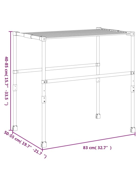 Sušák na prádlo 83 × (50–55) × (40–85) cm hliník
