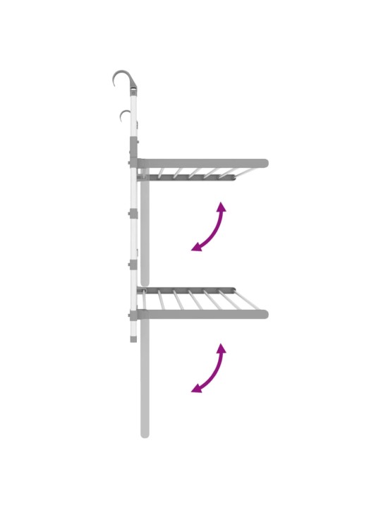 Sušák na prádlo na balkon 89 x 25 x (60–95) cm hliník