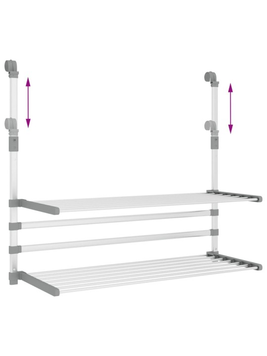 Sušák na prádlo na balkon 89 x 25 x (60–95) cm hliník