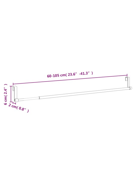 Tyče na závěsy 2 ks bílé a stříbrné 60–105 cm hliník