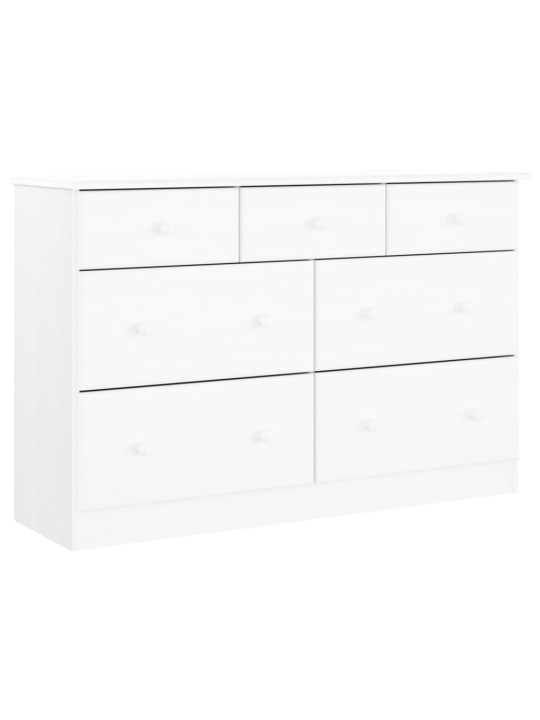 Komoda ALTA bílá 112 x 35 x 73 cm masivní borové dřevo