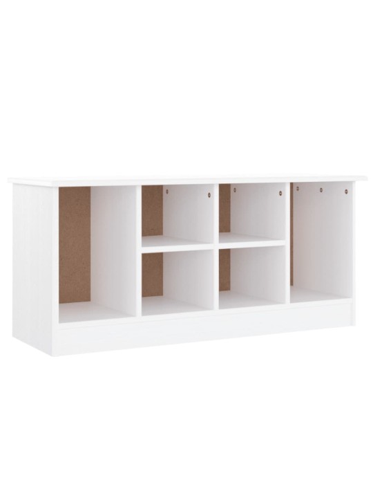 Lavice s botníkem ALTA bílá 100x35x45 cm masivní borové dřevo