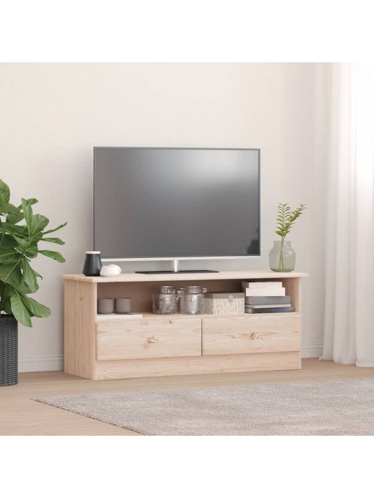 TV skříňka se zásuvkami ALTA 100x35x41 cm masivní borové dřevo