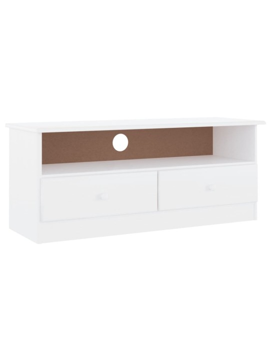 TV skříňka se zásuvkami ALTA bílá 100x35x41 cm masivní borovice