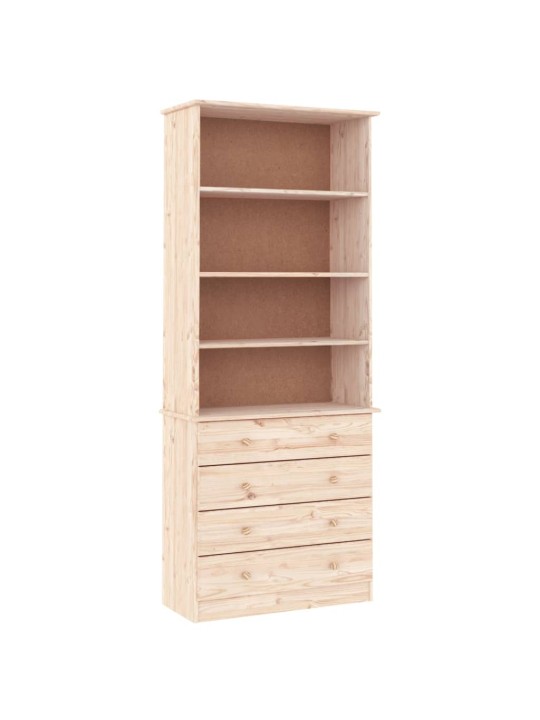 Knihovna se zásuvkami ALTA 77x35x186,5 cm masivní borové dřevo