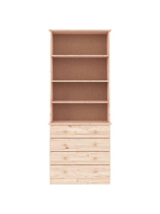 Knihovna se zásuvkami ALTA 77x35x186,5 cm masivní borové dřevo