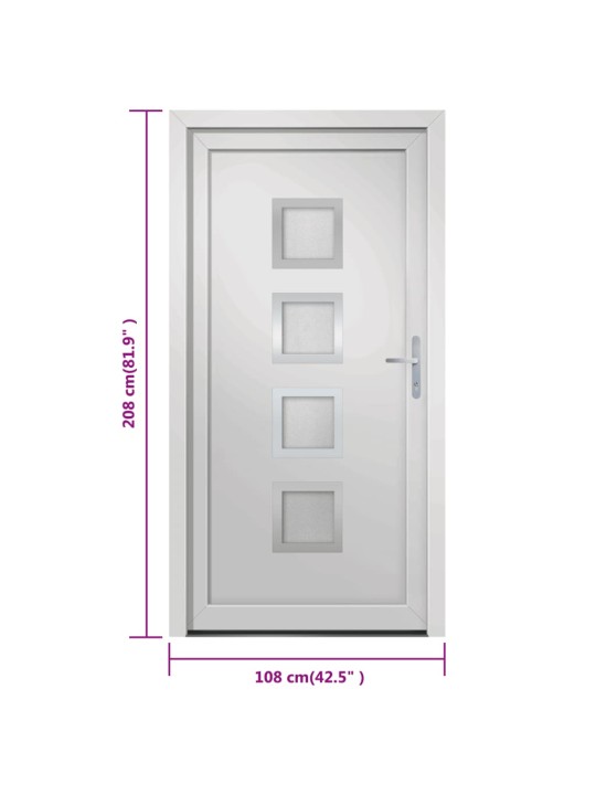 Vchodové dveře bílé 108 x 208 cm pvc