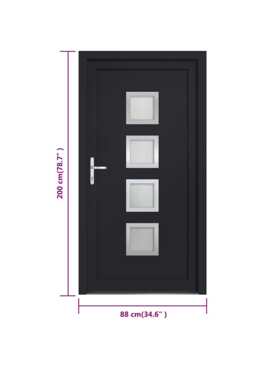 Vchodové dveře antracitové 88 x 200 cm pvc