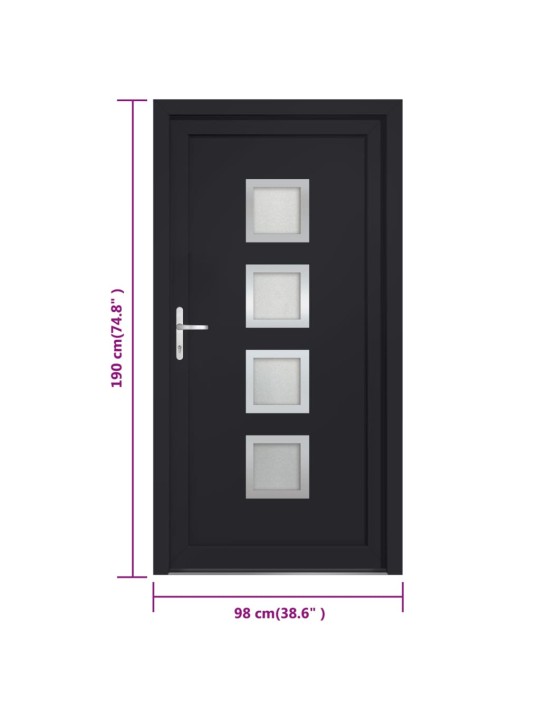 Vchodové dveře antracitové 98 x 190 cm pvc