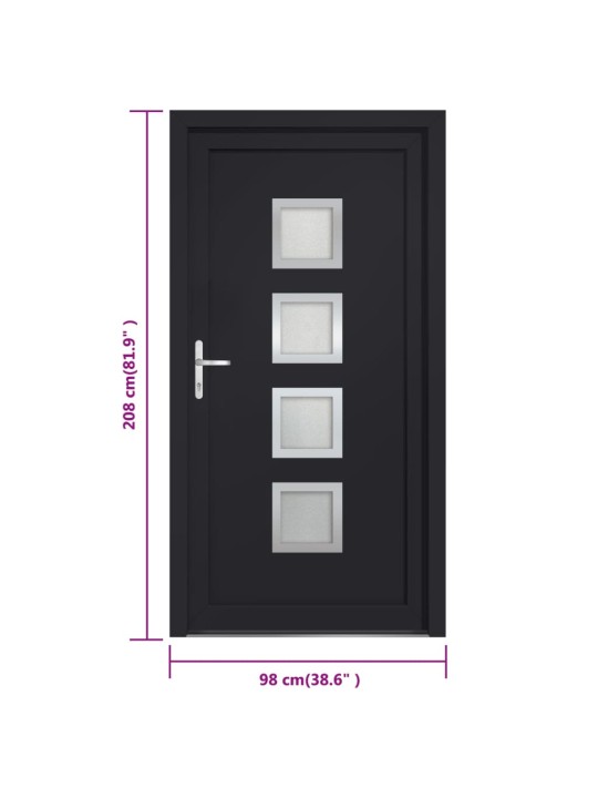 Vchodové dveře antracitové 98 x 208 cm pvc
