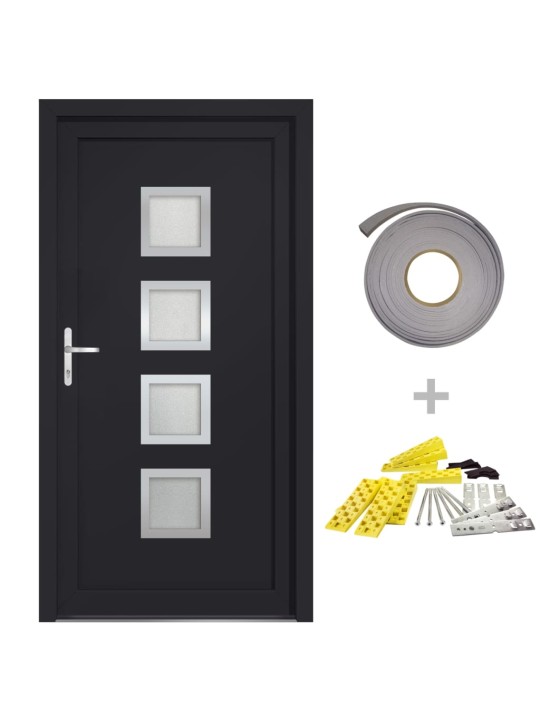 Vchodové dveře antracitové 108 x 208 cm pvc