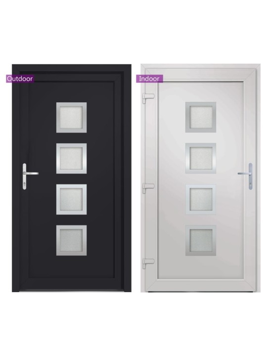 Vchodové dveře antracitové 108 x 208 cm pvc
