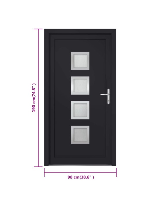 Vchodové dveře antracitové 98 x 190 cm pvc