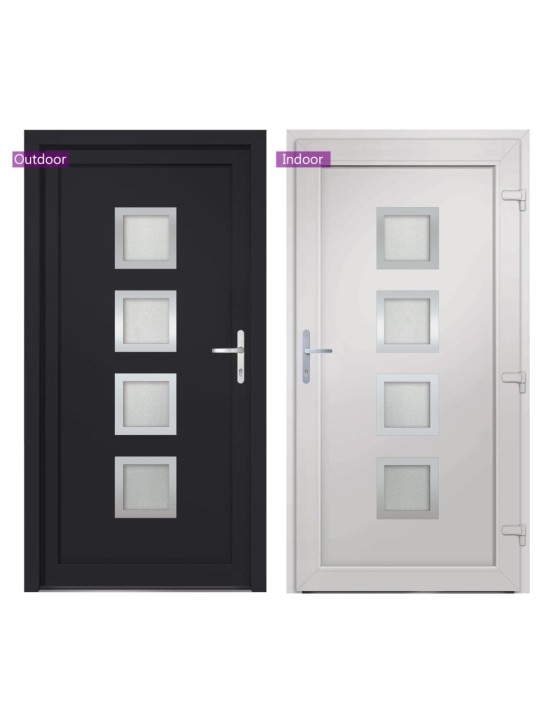 Vchodové dveře antracitové 98 x 208 cm pvc